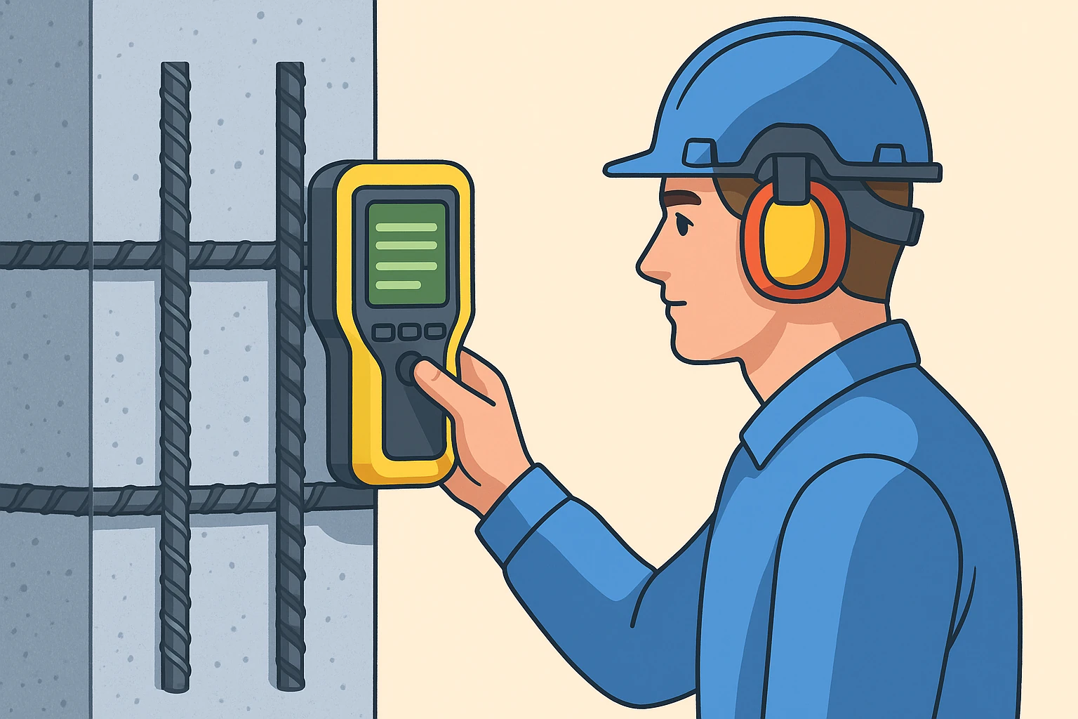Детектор арматуры в бетоне - профессиональный магнитный локатор для поиска стальных стержней