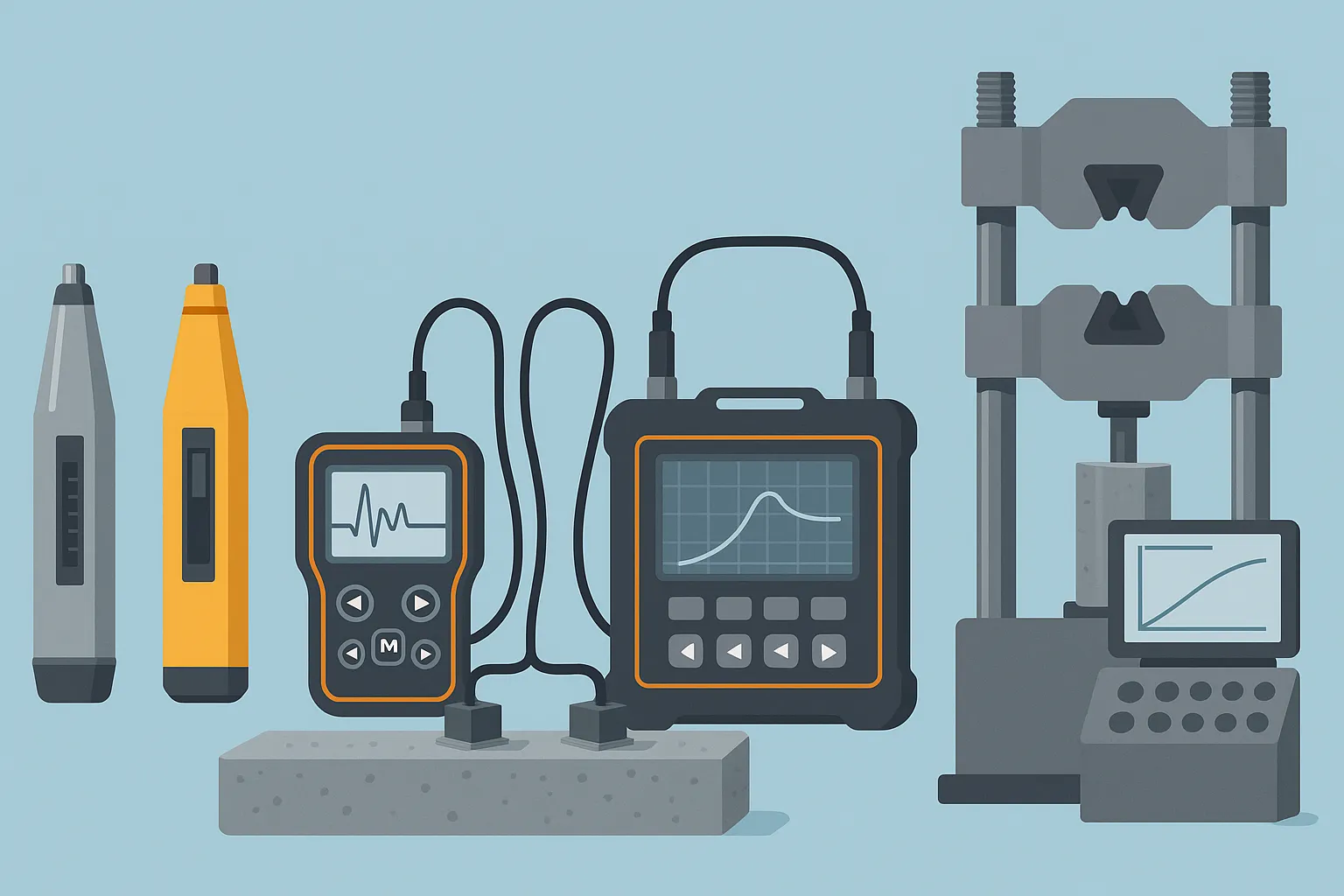 Современное оборудование для контроля бетона Современное оборудование для контроля бетона - точность и надежность
